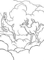 coloriage Bambi gambade avec sa fiancee